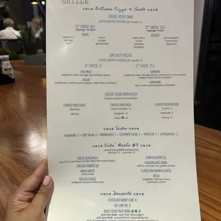Menu as of 09/2024