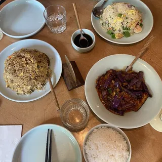 Fried Rice with Mustard Green Shoots and Minced Pork