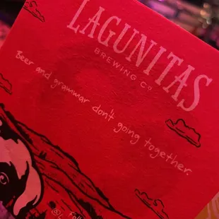 Loved their Lagunitas coaster!