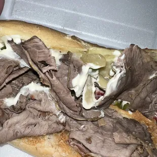"steak" hoagie. that's lunch meat.