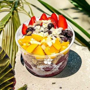 a bowl of fruit and yogurt