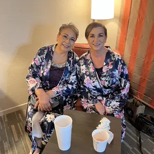 Mothers of the bride and groom hair and makeup done