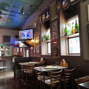 the interior of a pub