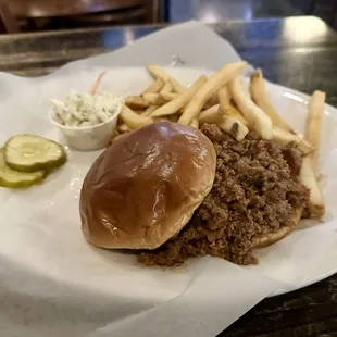 Sloppy Joe w Fries , Hard to find a good Sloppy Joe !