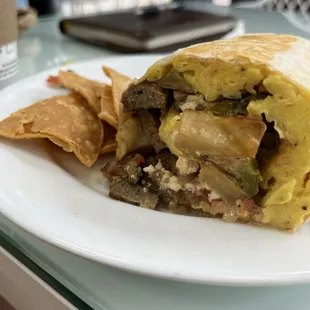 This is AFTER I ate the first half of the burrito as I forgot to take a picture, but you need to see how amazing these burritos are!