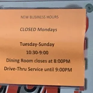 Current hours 4/2021