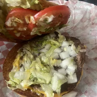 Burger, only received cheese