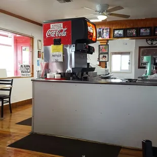Brenda&apos;s Burgers counter.