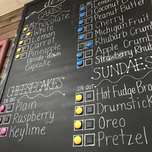 a menu on a blackboard