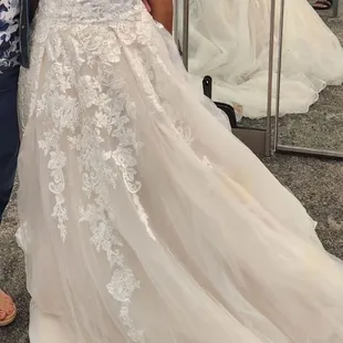 The dress from Davids Bridal before alterations