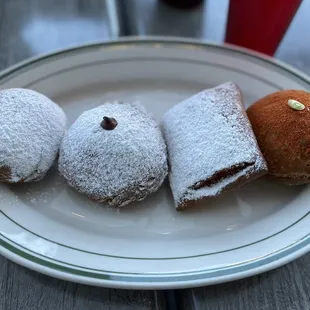 The Flight - beignets:  crawfish, plain, apple and chocolate