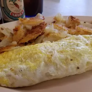 Swiss mushroom with homefries