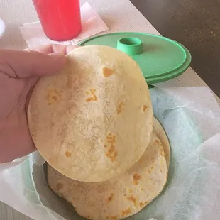 Fresh handmade Tortillas..