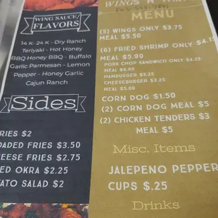 menu