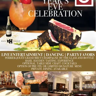 Celebrate New Year's Eve with us! Let it be an early New Year's feast or a late dinner ringing in the New Year, we have you covered.