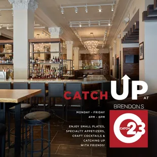 Join us for Small plates, Appetizers, Sandwich Specialities, Craft Cocktails, &amp; local Beers while "Catching up" with friends!