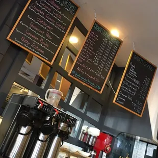 menus on the wall