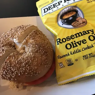 Chicken salad on a bagel