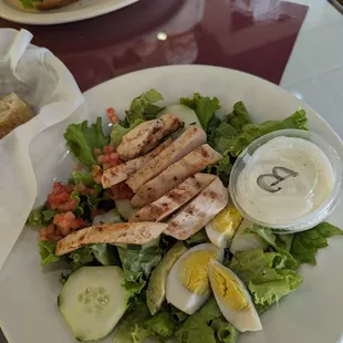 Grilled chicken cobb salad with blue cheese