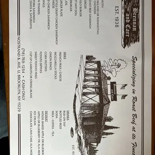 The placemat menu