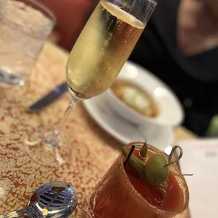 Champagne and Bloody Mary