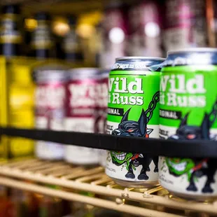 a row of cans