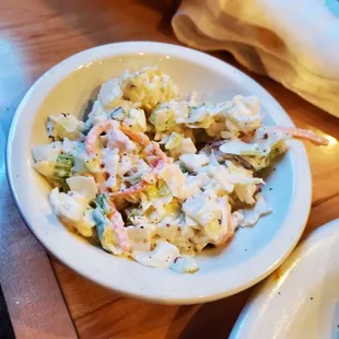 Really crunchy, flavorful cole slaw. Very refreshing!