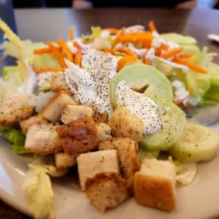 Garden salad instead of fries to go with my patty melt.