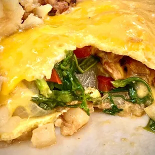 Closeup of Vegetable Omelette