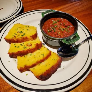 Green Chili Cornbread and Beans