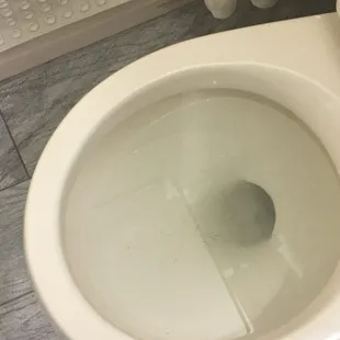 What is that in the toliet? Is it scratched? What scratched it going down??