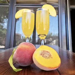 Peach mimosas