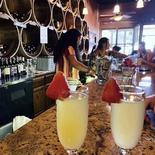 Mimosa with strawberries