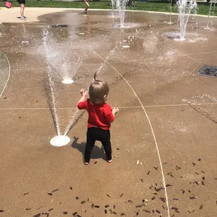 Her first spray ground experience.
