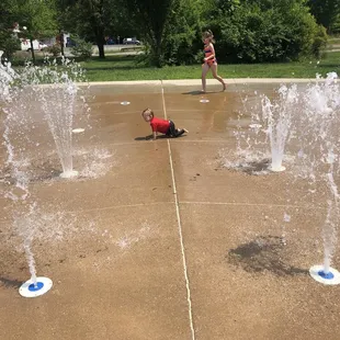 Her first spray ground experience.