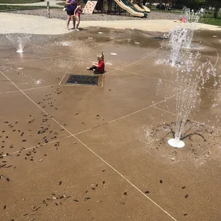 Her first spray ground experience.