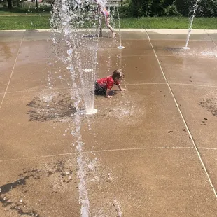 Her first spray ground experience.