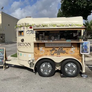 a food truck parked in a parking lot