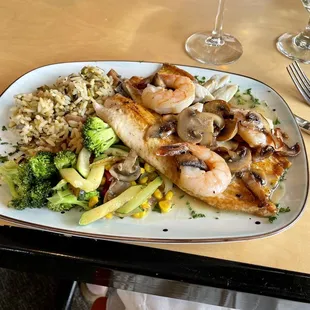 Trout dish with seafood