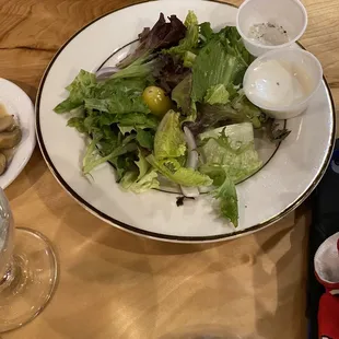 Side salad was huge, we  had eaten most of the delicious toppings before pictures. We were hungry, but salad was big enough for two.