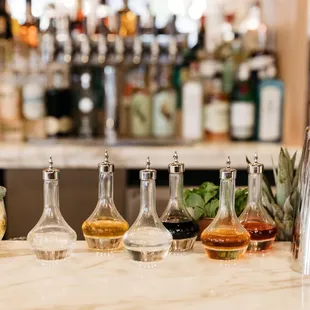 a variety of liquors