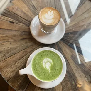 Vanilla cappuccino &amp; matcha