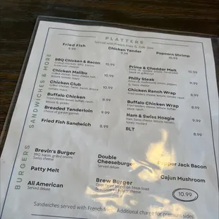 menu
