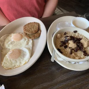 Eggs and oatmeal