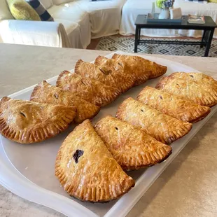 three pastries on a plate