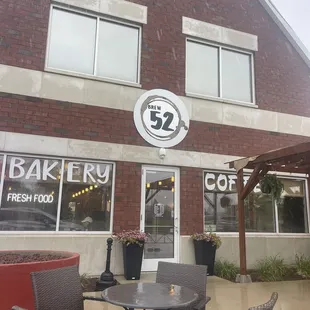 Outside of restaurant.