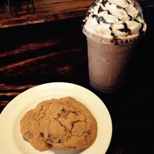 Frappe and home made cookies