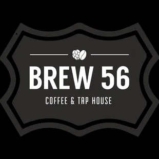 Brew 56 | Coffee and Tap House Logo with hop and bean