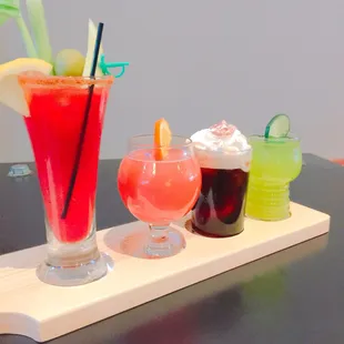 Brunch cocktail flight.
