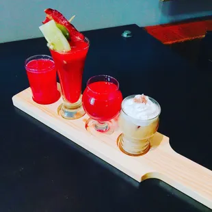 Brunch cocktail flight.